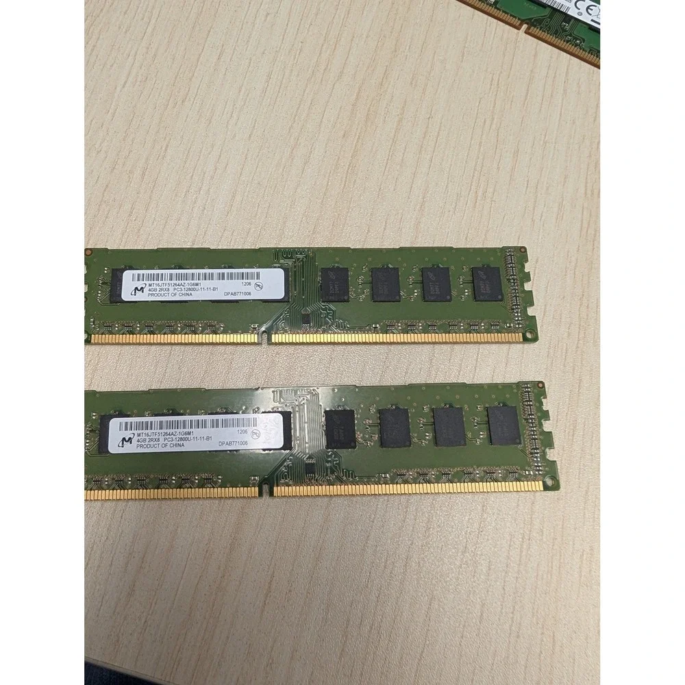 Micron 8GB Kit (2x4GB) PC3-12800U DDR3-1600MHz 2RX8 Desktop RAM DIMM